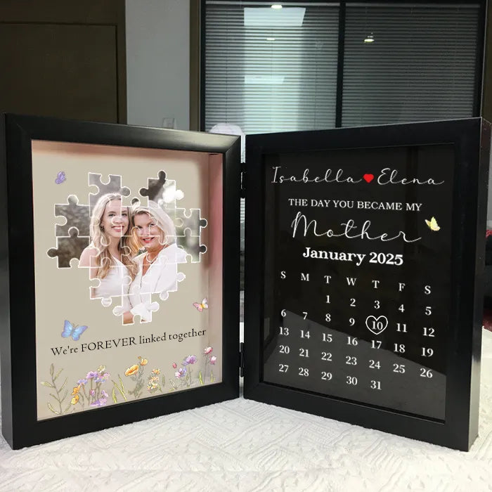 Personalized Puzzle Photo Flower Box with Moon Phase & Calendar