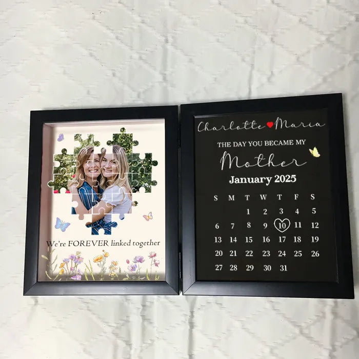 Personalized Puzzle Photo Flower Box with Moon Phase & Calendar