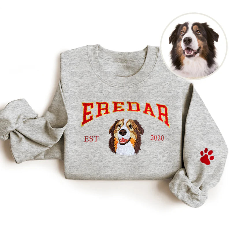 Custom Pet Portrait Embroidered Sweatshirt