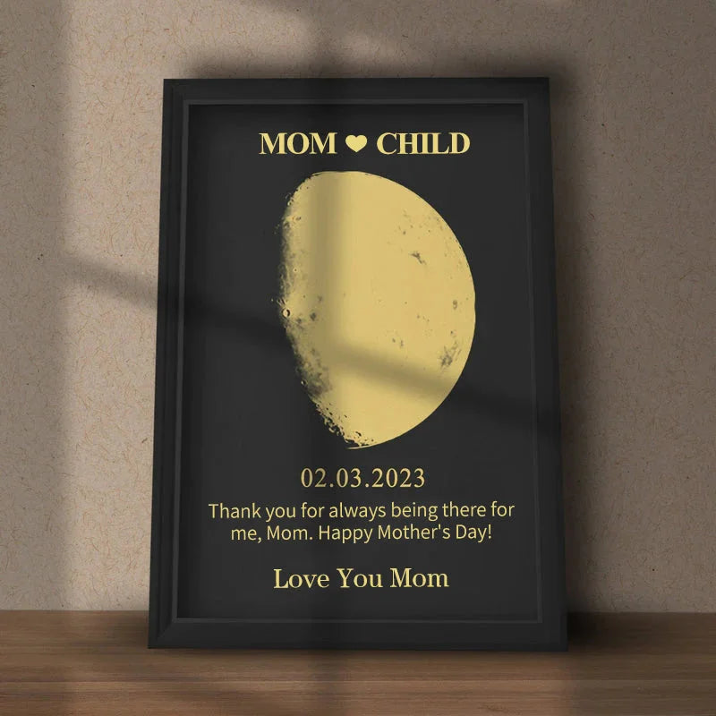 Custom for Mom Art Frame/REAL MOON PHASE Mother's Day Gift - CUSTLOVE