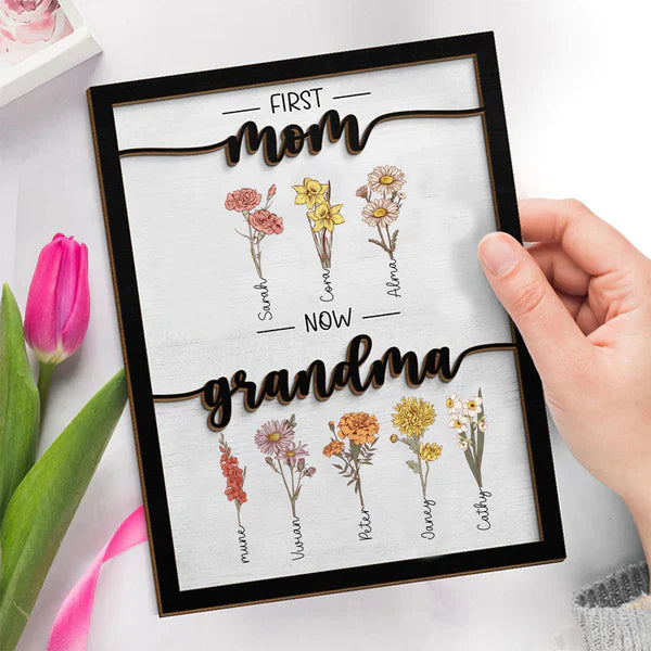50% OFF❤First Mom Now Grandma-Wooden Gift for Mother's Day - CUSTLOVE