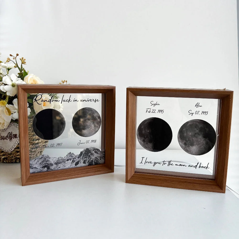 Custom Moon Phases LED Light Frame