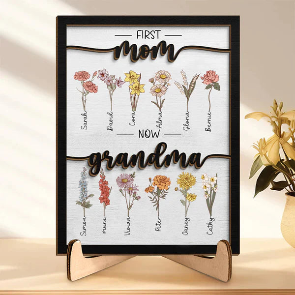 50% OFF❤First Mom Now Grandma-Wooden Gift for Mother's Day - CUSTLOVE