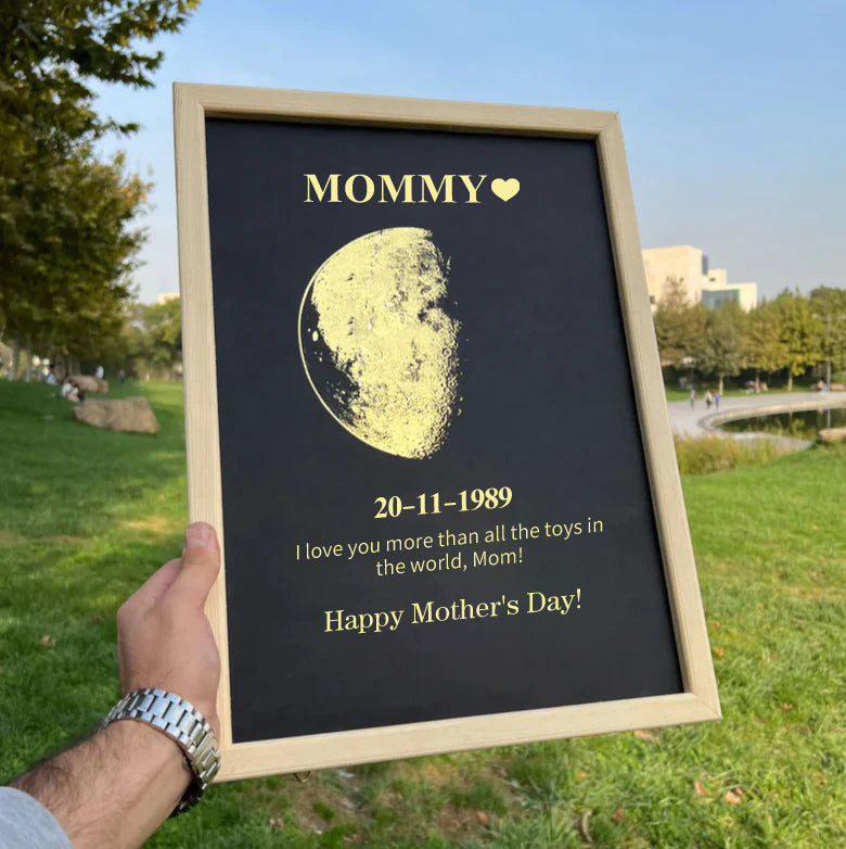 Custom for Mom Art Frame/REAL MOON PHASE Mother's Day Gift - CUSTLOVE
