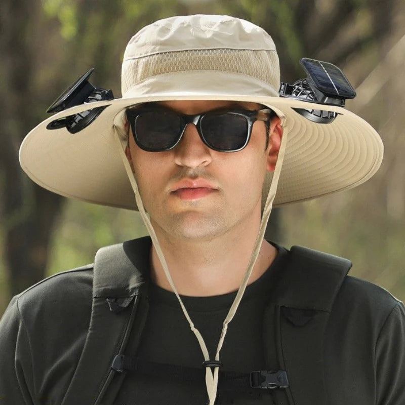 š„ Solar Fan Hat ā Stay Cool While You Work or Fish!