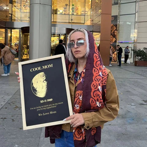 Custom for Mom Art Frame/REAL MOON PHASE Mother's Day Gift - CUSTLOVE