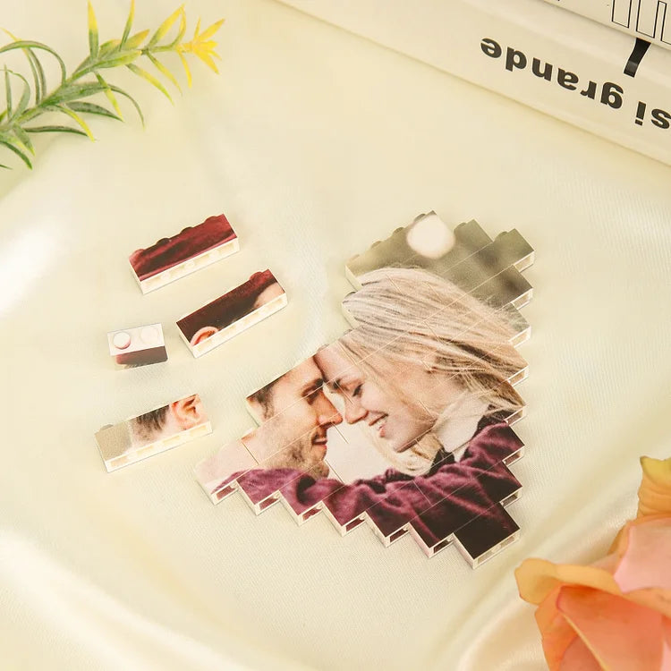 Personalized Heart-shaped Building Blocks Puzzle for Couples