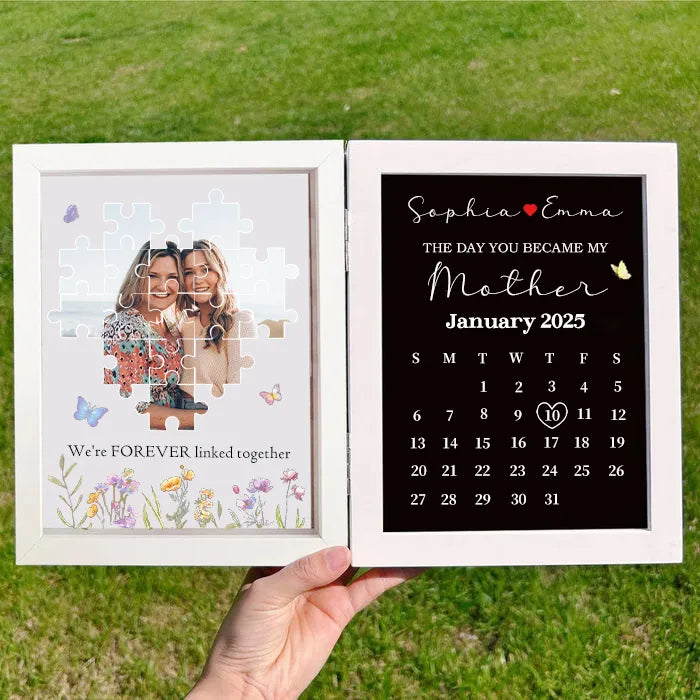 Personalized Puzzle Photo Flower Box with Moon Phase & Calendar
