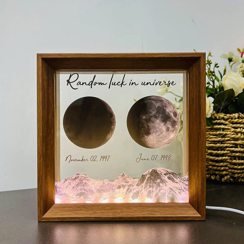 Custom Moon Phases LED Light Frame