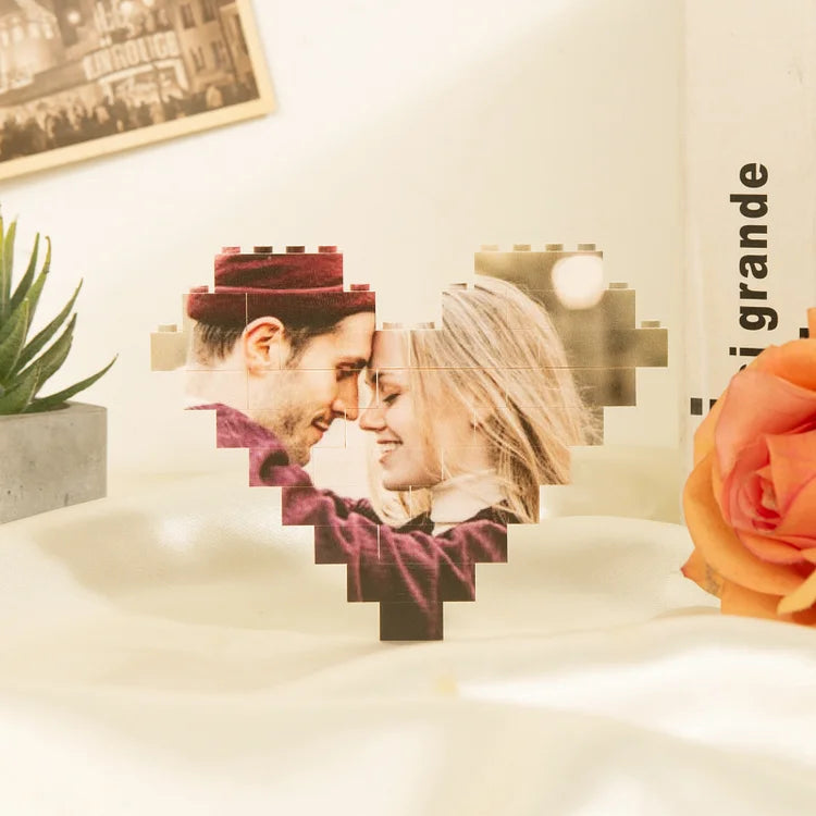 Personalized Heart-shaped Building Blocks Puzzle for Couples