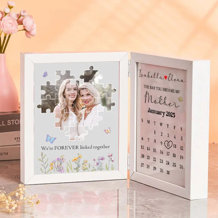 Personalized Puzzle Photo Flower Box with Moon Phase & Calendar