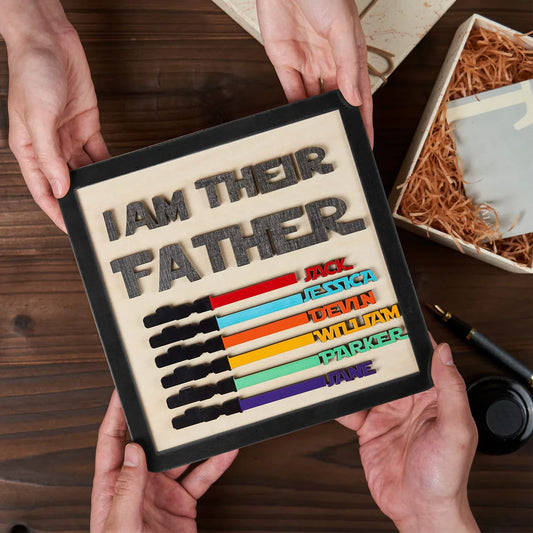 Personalized Wooden Lightsaber Plaque – Best Gift for Dad!