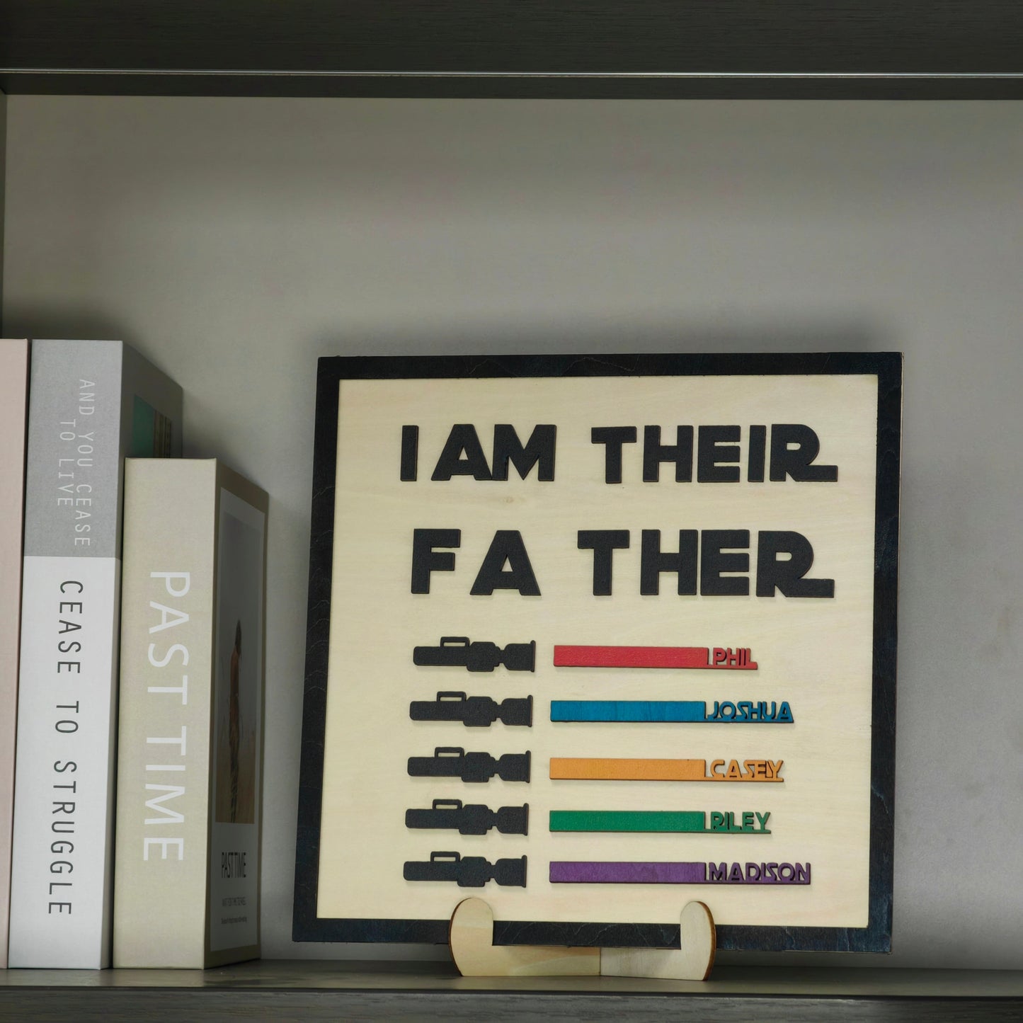 Personalized Wooden Lightsaber Plaque – Best Gift for Dad!