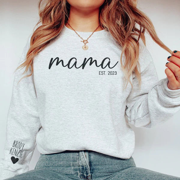 Personalized Mama Sweatshirt / Hoodie – Custom Gift for Mom