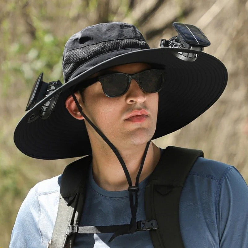 š„ Solar Fan Hat ā Stay Cool While You Work or Fish!