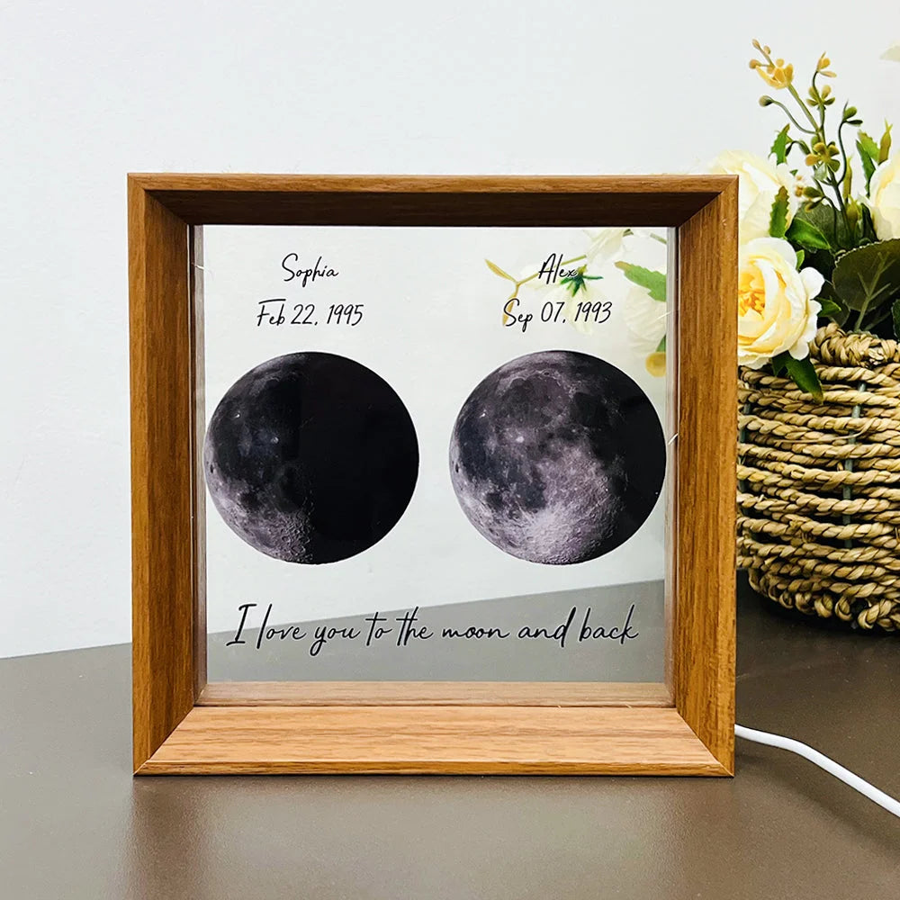 Custom Moon Phases LED Light Frame