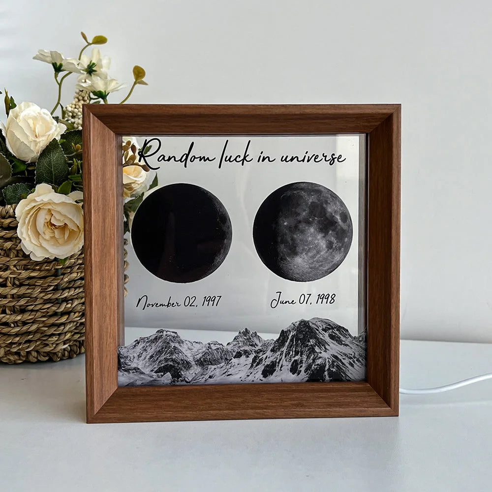Custom Moon Phases LED Light Frame