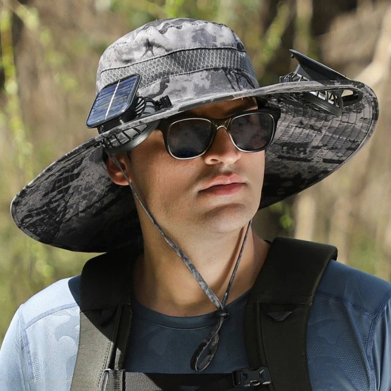 š„ Solar Fan Hat ā Stay Cool While You Work or Fish!