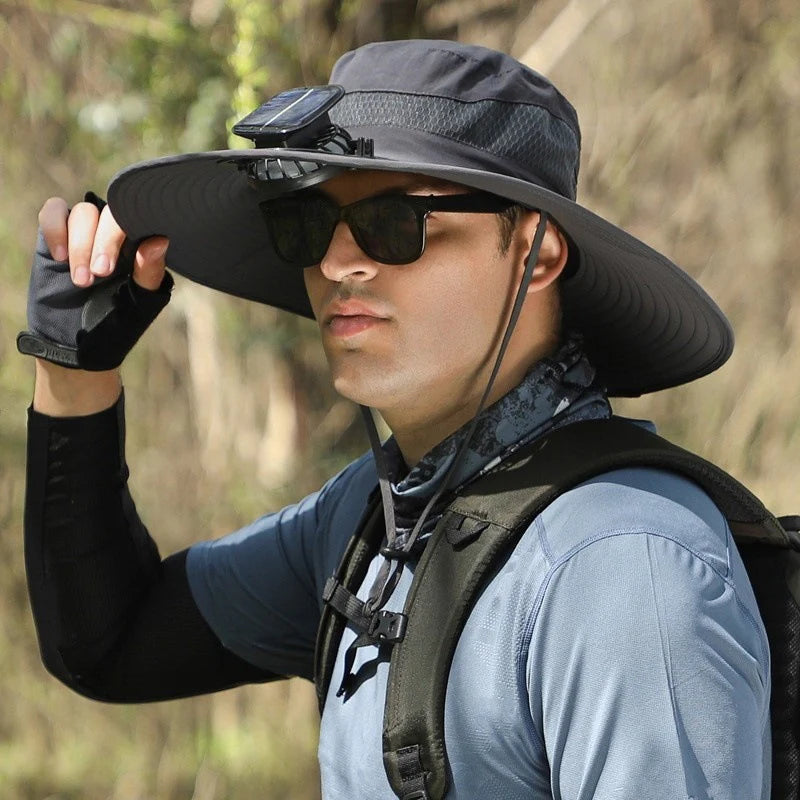 🔥 Solar Fan Hat – Stay Cool While You Work or Fish!